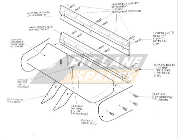 HANDFORD 2 REAR WING ASSY Diagram